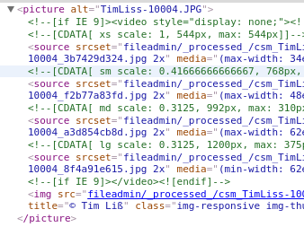 HTML Quellcode des picture Tags